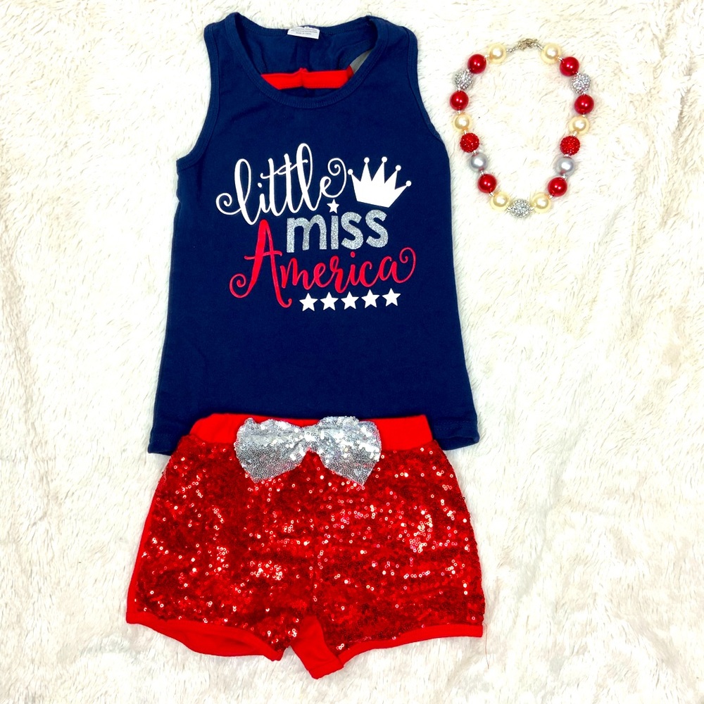 Little Miss America outfit with necklace